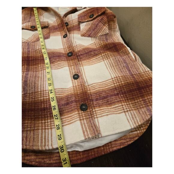Thread & Supply Fall Color Plaid Shacket Chore Jacket Shirt Side Front Pocket SM - Picture 9 of 10